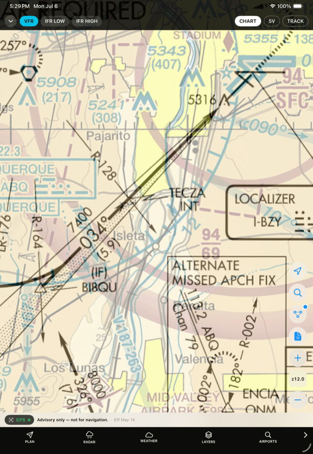 Geo-referenced ILS approach plate overlaid in position on the moving map